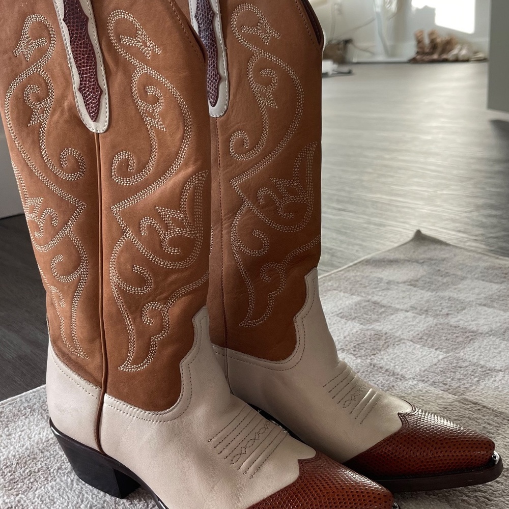 Cowboy Boots - Brown & Beige